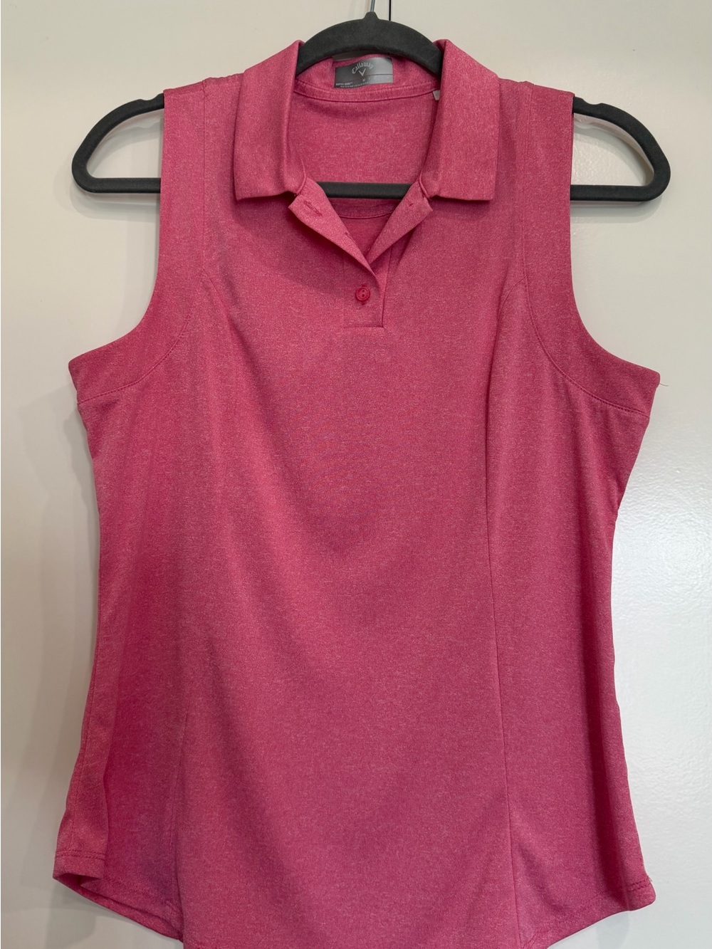 Sleeveless Golf Polo Top in Raspberry Pink by Callaway